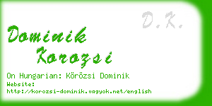 dominik korozsi business card